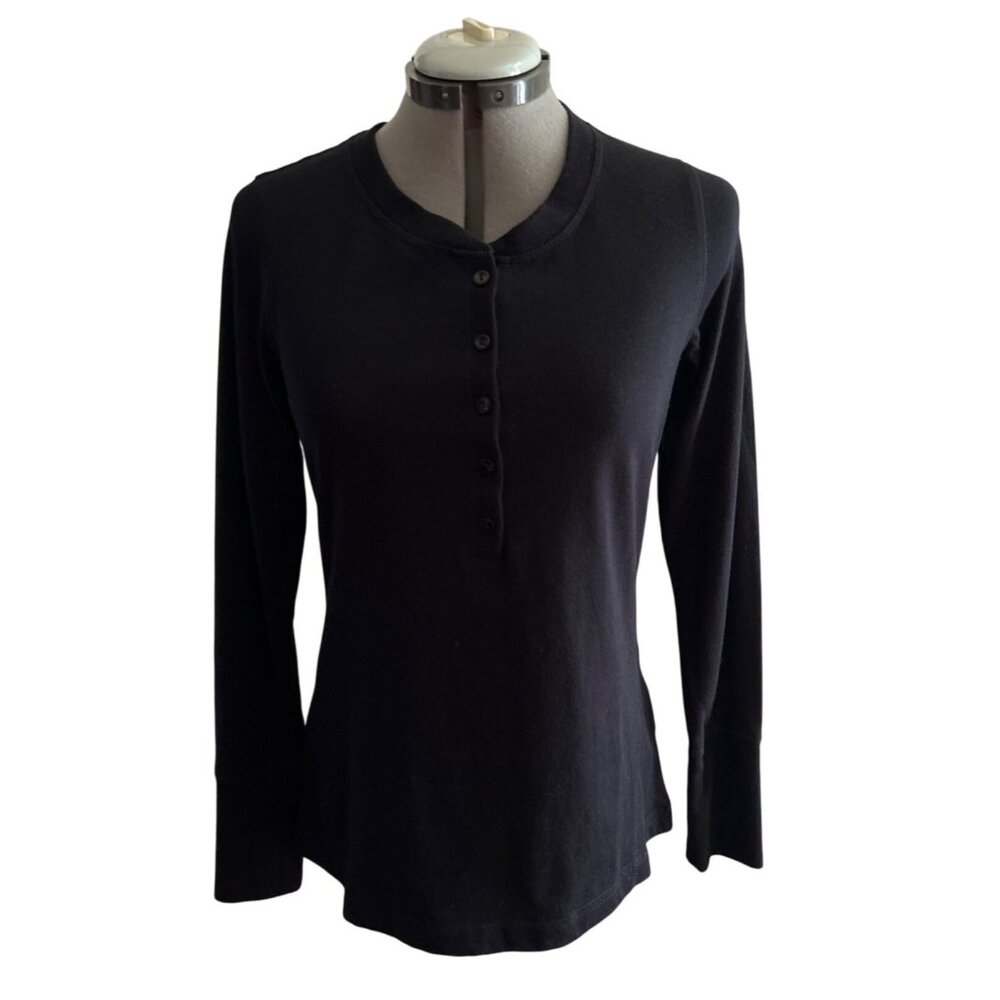 Tek Gear Elements Series Womens Black Long-Sleeve Henley Shirt M